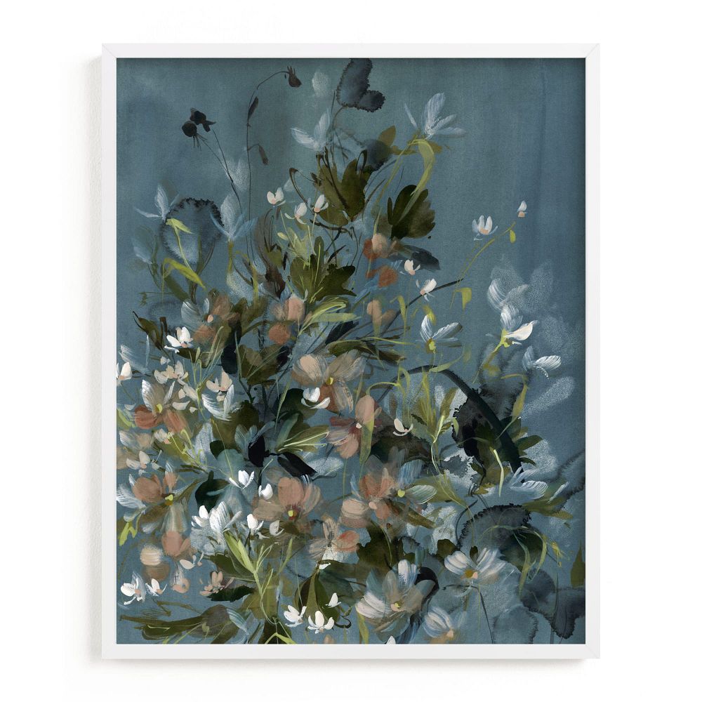 Hydrangeas at Dusk Framed Wall Art by Minted for West Elm by West Elm