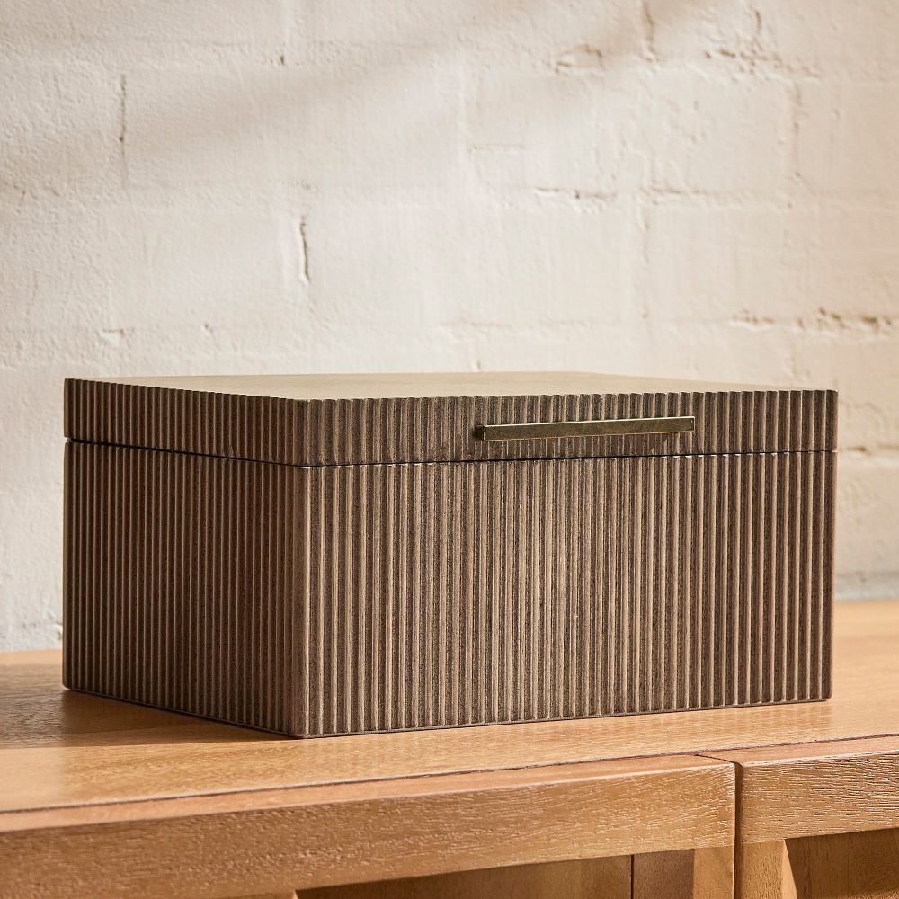 Modern Fluted Jewelry Boxes - Dune, Petite, 5"H