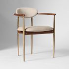 Open Box: Edison Dining Chair - Deluxe Velve, Clay, Cool Walnut/Champagne Bronze