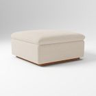 Open Box: Calvin Ottoman - Performance Chenille Tweed Sand, Cool Walnut