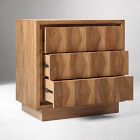 Carved Pattern Solid Wood 3-Drawer Dresser (35")