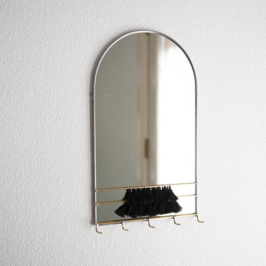 SZKLO Glass Arched Mirror Wall Organizer by West Elm