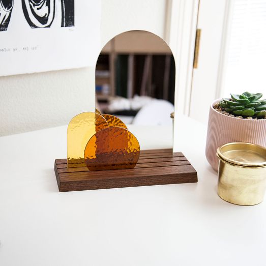 SZKLO Glass Look At Me Mirror Stand by West Elm