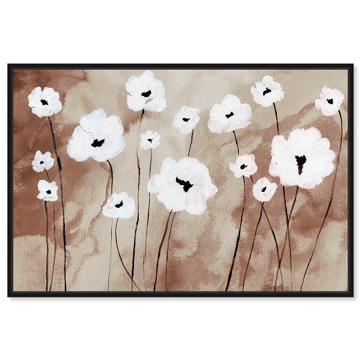 Flower Field Landscape Framed Canvas Wall Art by West Elm
