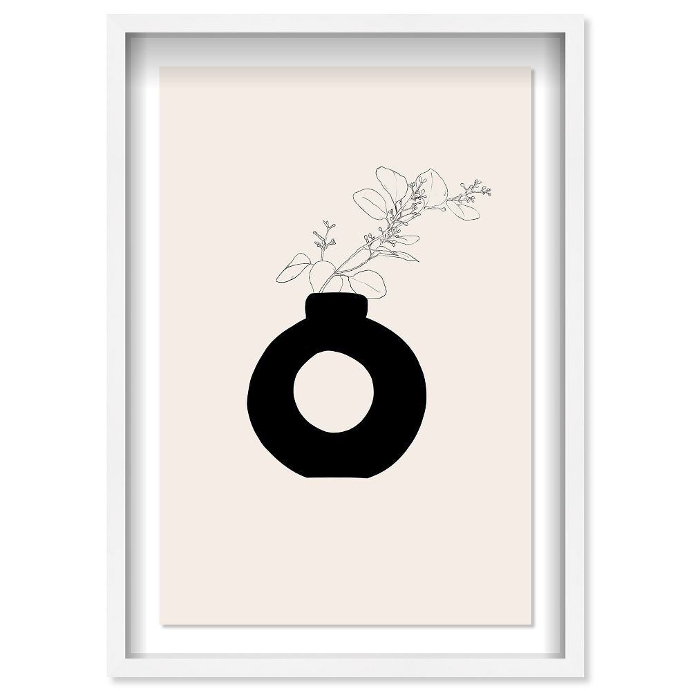 Sketched Plant & Vase Framed Shadowbox Wall Art by West Elm