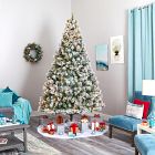 Faux Flocked Oregon Christmas Tree