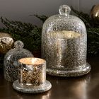 Silver Shimmer Metallic Cloche Candles - Balsam Cedar