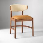 Open Box: Ezra Dining Chair - Ludlow Leather Sesame, Cool Walnut