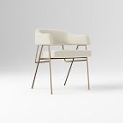 Open Box: Wire Frame Dining Arm Chair - Twill Sand, Champagne Bronze