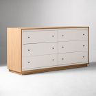 Open Box: Gwyneth Linen Front 6-Drawer Dresser (60") - Alabaster, Blonde