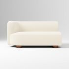 Open Box: Laurent Left Arm 2 Seater Sofa - Performance Velvet Alabaster, Cool Walnut
