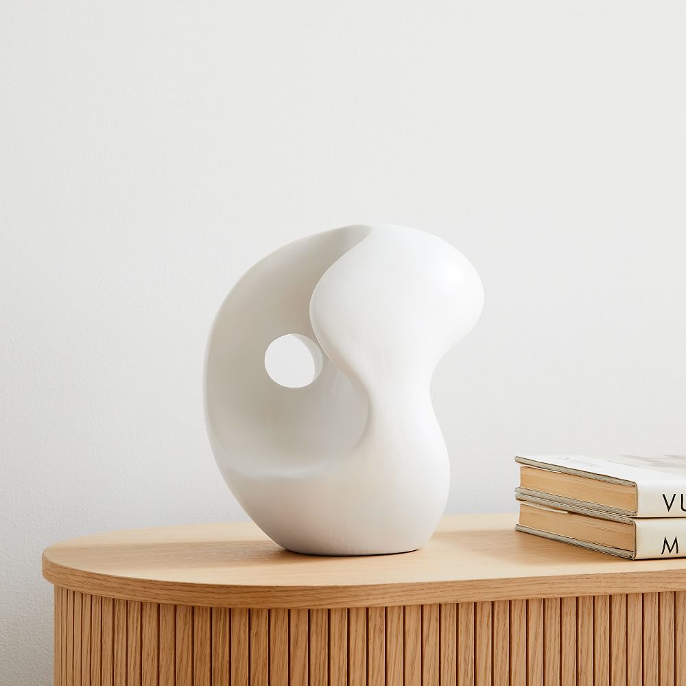 Alba Ceramic Sculptural Objects - White, 12 Inches