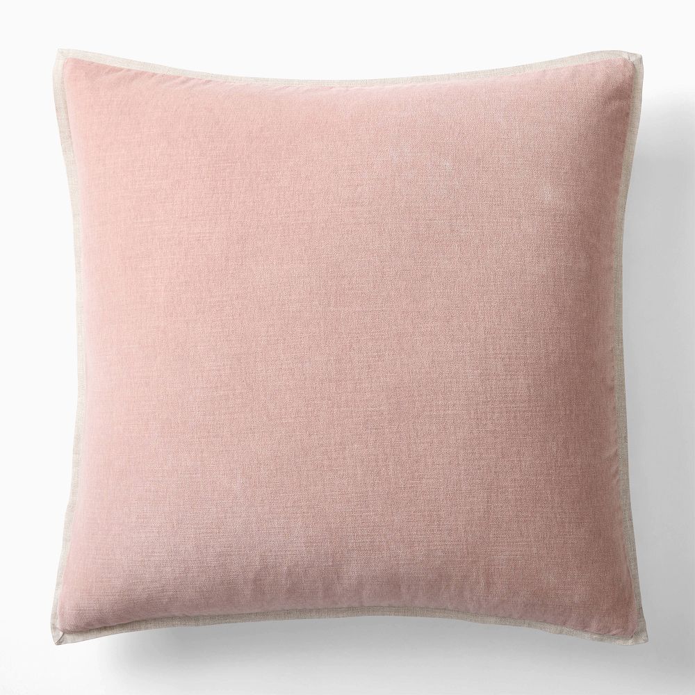 Classic Cotton Velvet Pillow Cover - 24x24, Adobe Rose