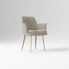 Finley Wing Chair Performance Distressed Velvet Dune Champagne Bronze