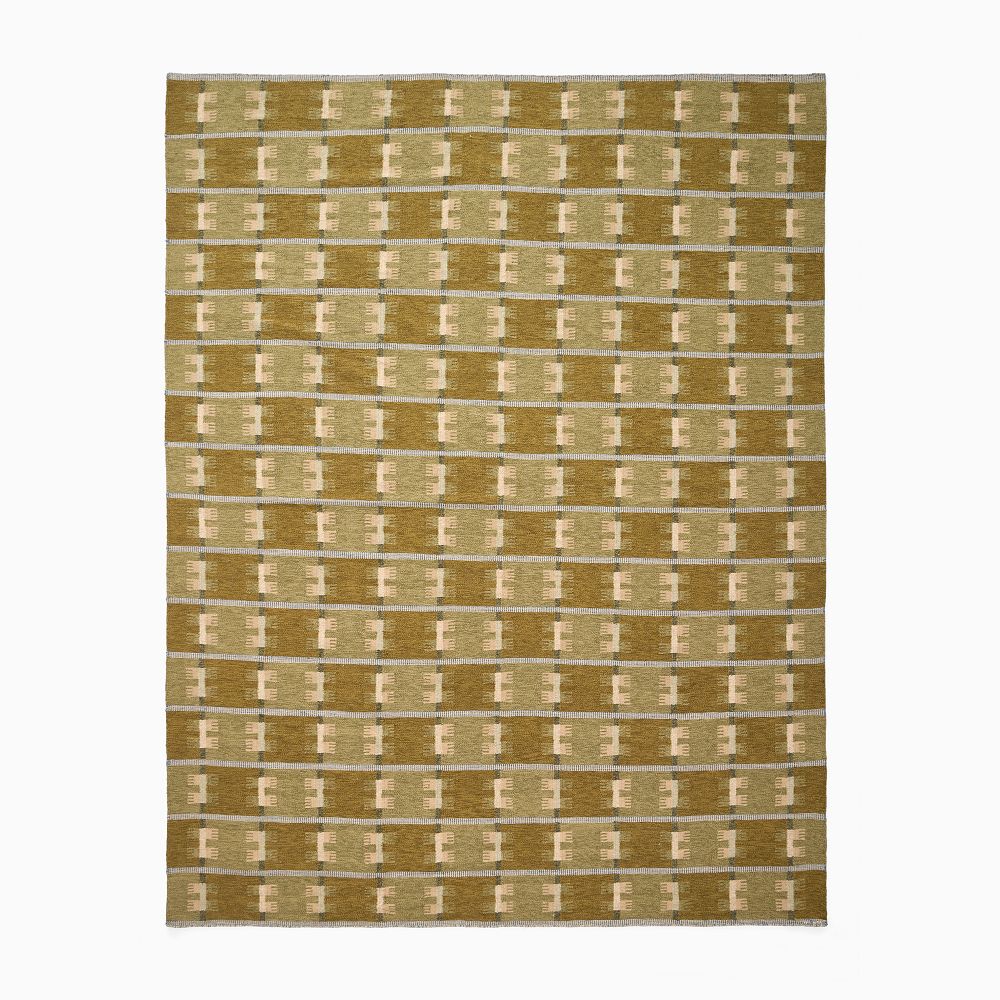 Pierce & Ward Elise Handwoven Wool Rug - 8x10 Feet, Fir Green