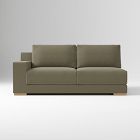 Open Box: Build Your Own Dalton Sectional, Left-Arm 2.5 Seater Sofa - Performance Velvet Dark Olive, Almond