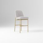 Open Box: Jack Metal Frame Counter Stool (26"H) - Performance Chenille Tweed Frost Gray, Champagne Bronze