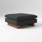 Open Box: Harmony Petite Ottoman (36") - Performance Distressed Velvet Slate, Dark Walnut