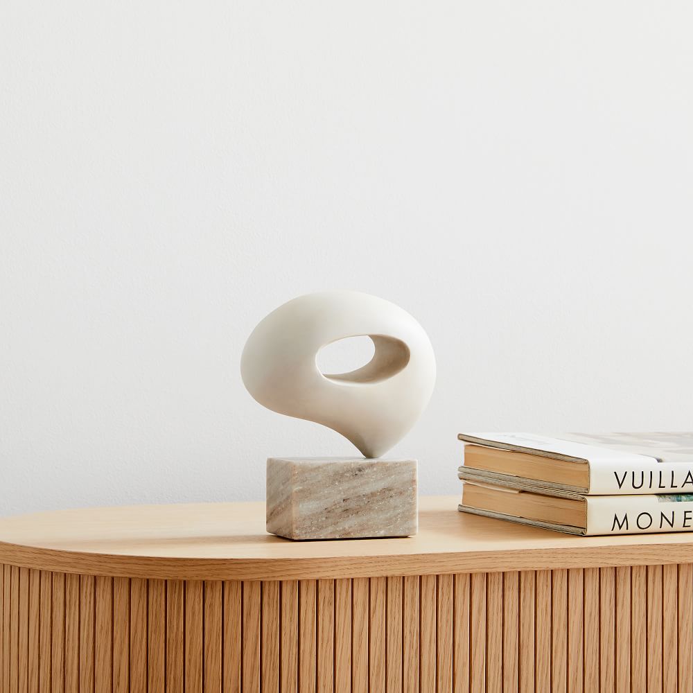 Alba Wood Sculptural Objects - Whitewashed, 8 Inches