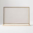 Open Box: Modern Stone Fireplace Fireplace Screen (38"W x 25.5"H) - Antiqued Brass