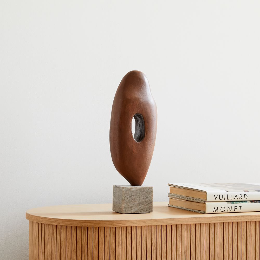 Alba Wood Sculptural Objects - Walnut, 17 Inches