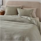 Open Box: European Flax Linen Pom Pom Duvet Cover, King/Cal. King - Celadon
