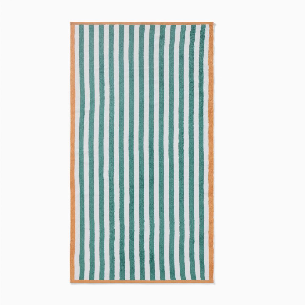Biarritz Woven Stripe Beach Towel - 40" x70", Peacock