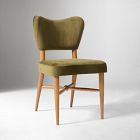 Open Box: Pierce & Ward Curved Back Dining Chair - Deluxe Velvet Juniper, Light Nutmeg