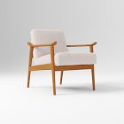 Open Box: Mid-Century Show Wood Chair - Performance Basket Slub Dove, Pecan