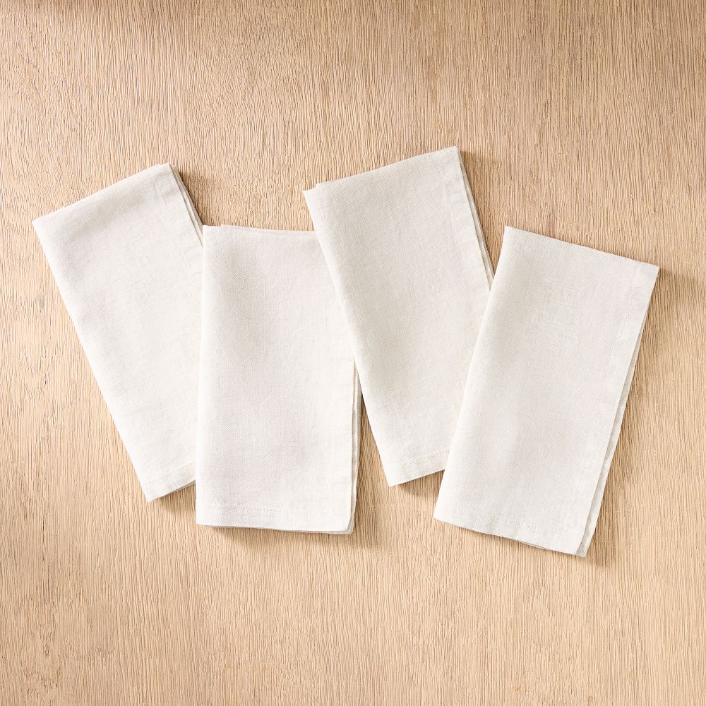 European Flax Linen 20" x 20" Napkin Set - Flax (Set of 4)