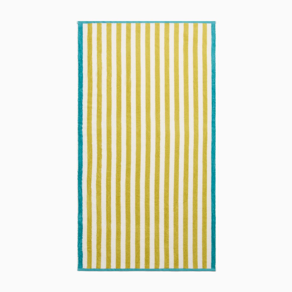Biarritz Woven Stripe Beach Towel - 40x70, Lime