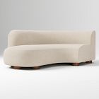 Open Box: Build Your Own Laurent Sectional, Left-Arm Wedge Chaise - Performance Distressed Velvet Sand, Cool Walnut