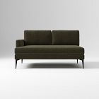 Open Box: Andes Left-Arm 2-Seater Sofa - Performance Distressed Velvet Juniper, Dark Pewter