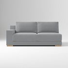 Open Box: Build Your Own Dalton Sectional, Left-Arm 2 Seater Sofa - Performance Washed Canvas Storm Gray, Almond