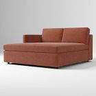 Open Box: Harris Left Arm Double Wide Chaise, Poly (40") - Performance Distressed Velvet Burnt Umber