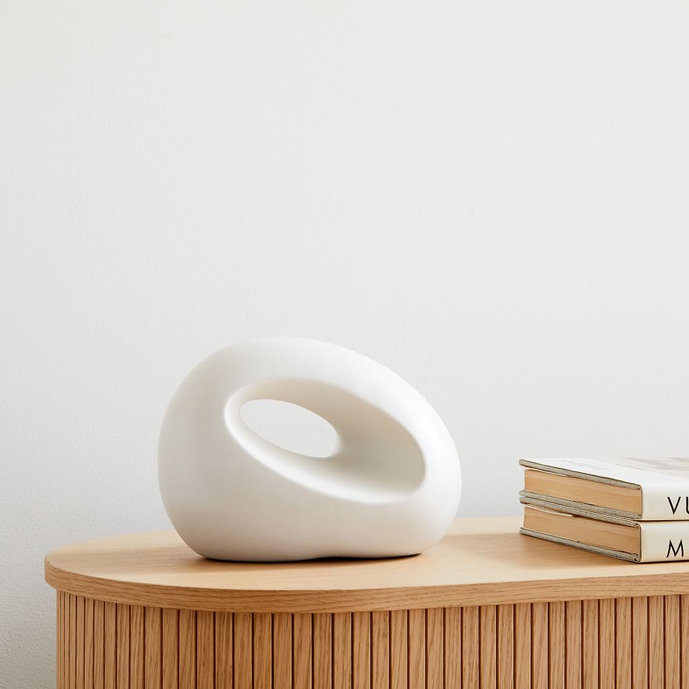 Alba Ceramic Sculptural Objects - White, 7.25 Inches