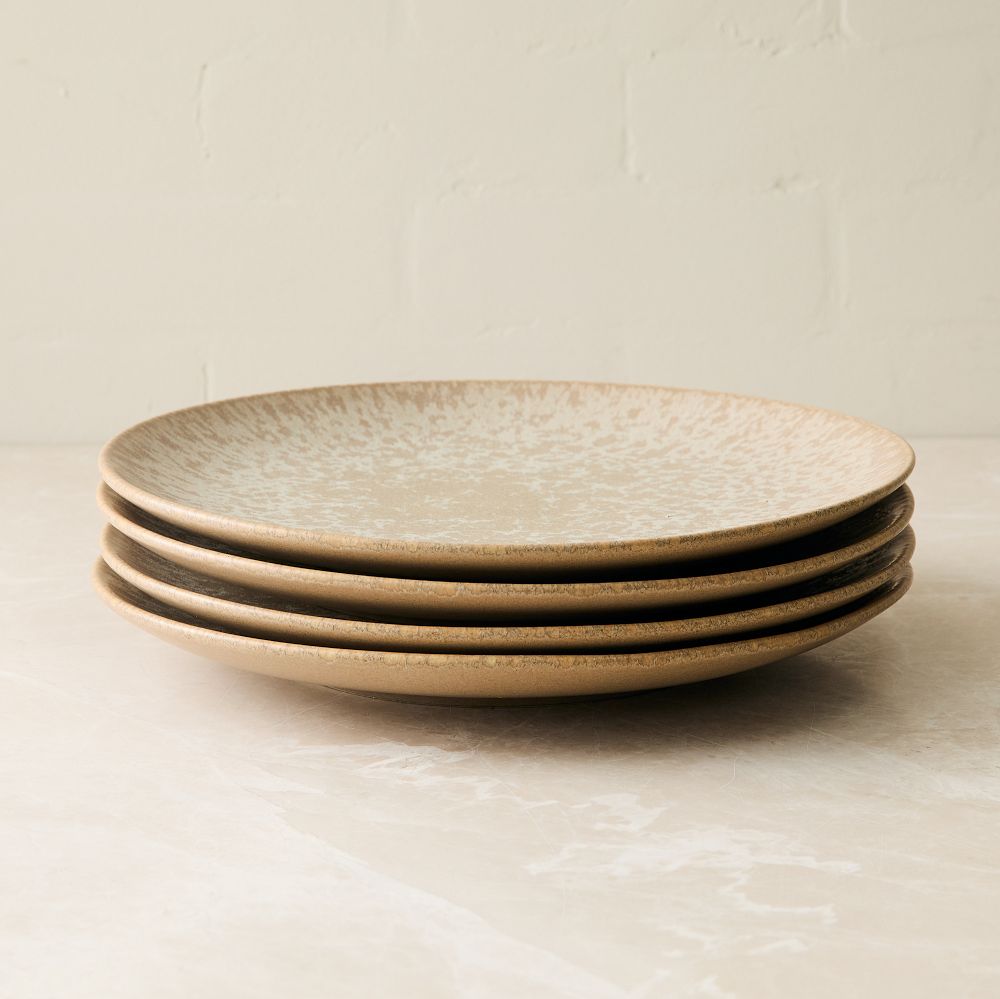 Oyku Stoneware Dinner Plate Sets - Putty, Set of 4