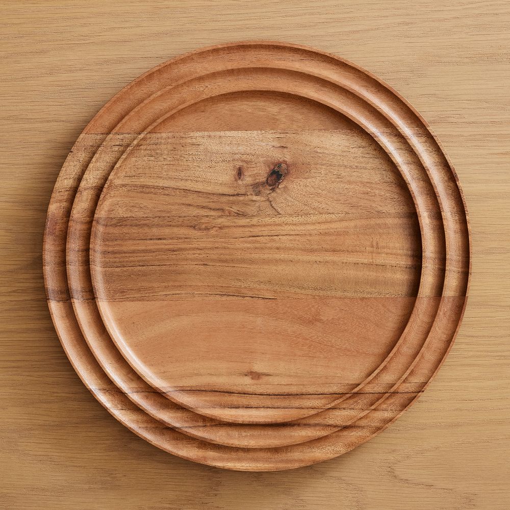 Grooved Wood Charger - Natural