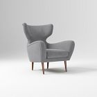Open Box: Lucia Chair - Performance Distressed Velvet Pewter, Cool Walnut