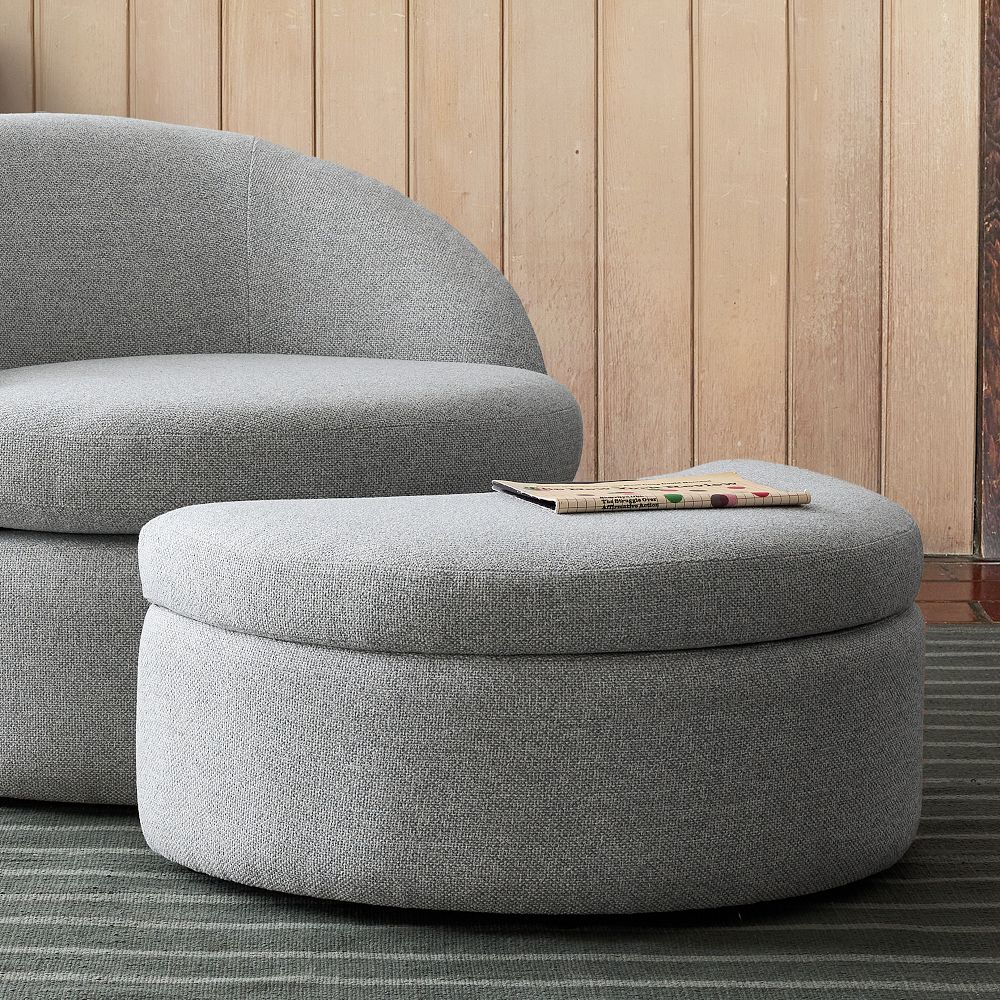 Emma Chamberlain Upholstered Ottoman by West Elm