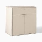 Open Box: Marlowe Storage Cabinet (30") - Alabaster White, Polished Stainless Steel