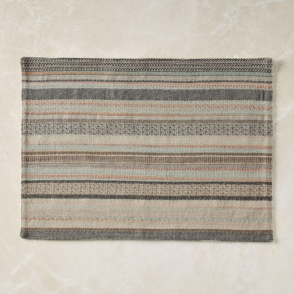 Coastal Stripe Placemat Sets - Multi Neutral, Set of 8