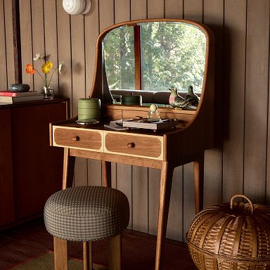 white christmas dresses Felicity - 9-Drawer Vanity Desk with Lighted Mirror main image 1