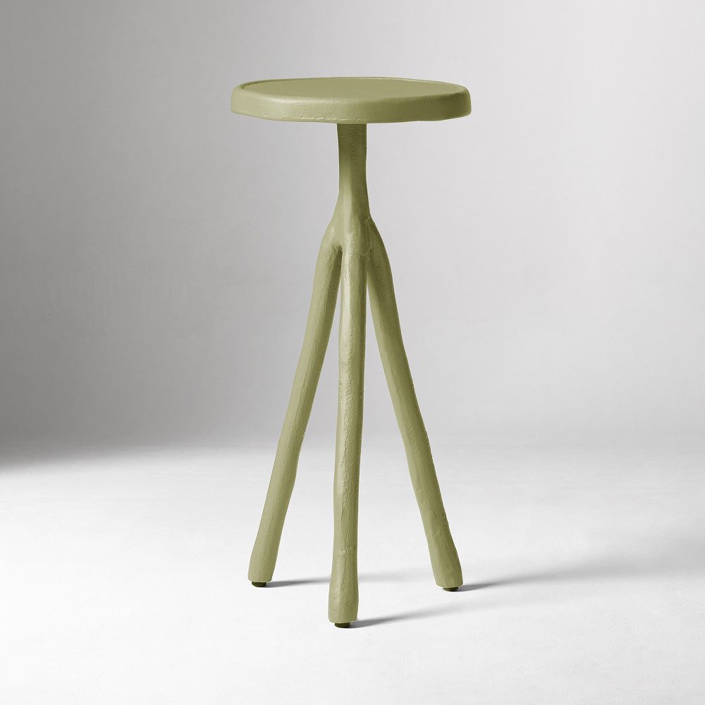Emma Chamberlain Sculptural Metal Drink Table (10") - Avocado