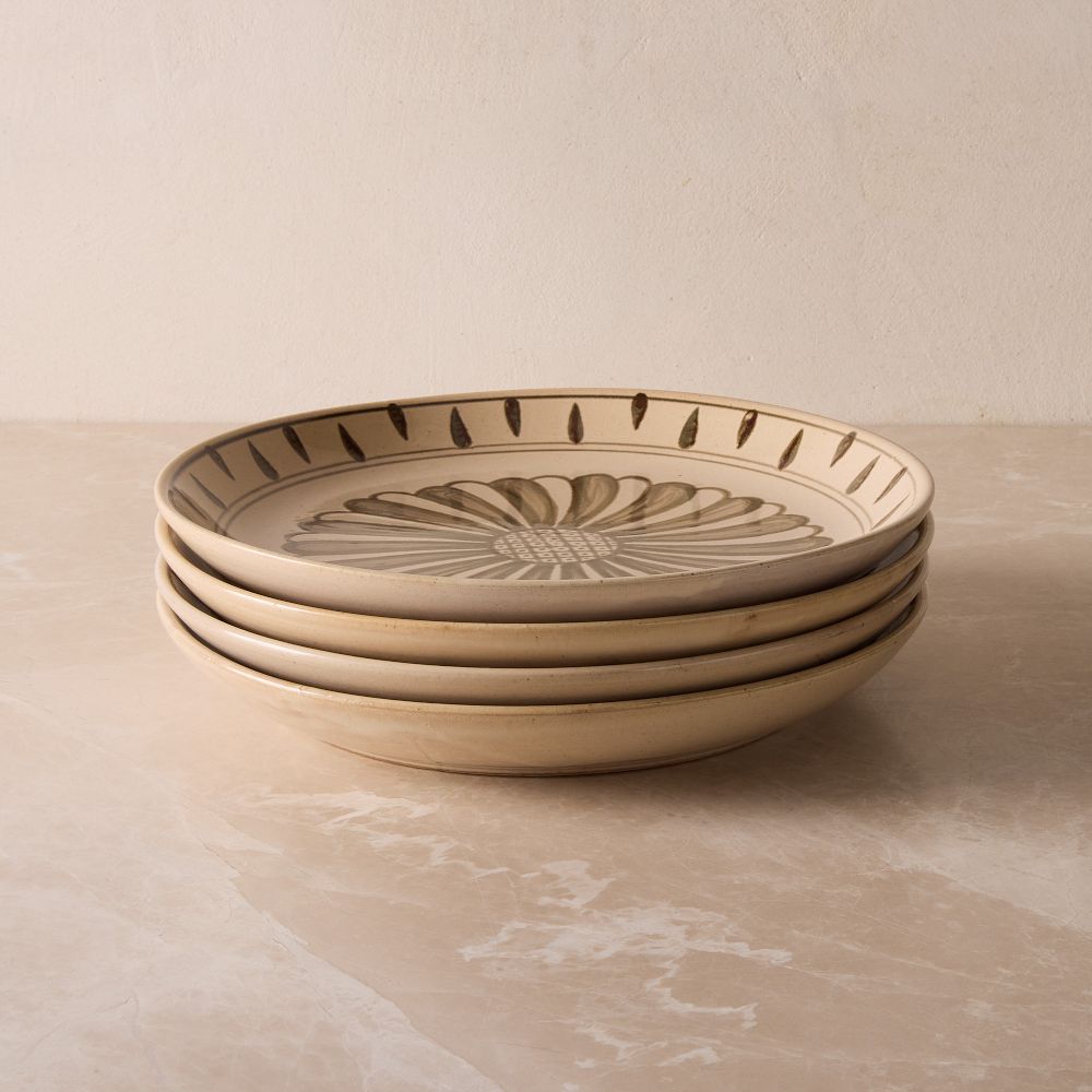 Pierce & Ward Stoneware Dinner Plate Sets - Green/Brown, Set of 4