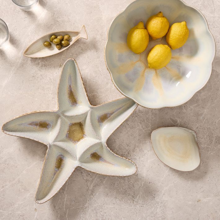 シルバー，銀，小物入り，真珠母貝の装飾皿 Seashell Appetizer Plate Sets | West Elm