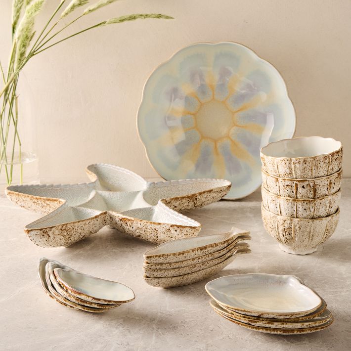 シルバー，銀，小物入り，真珠母貝の装飾皿 seashell-serve-bowls-set-of-4-
