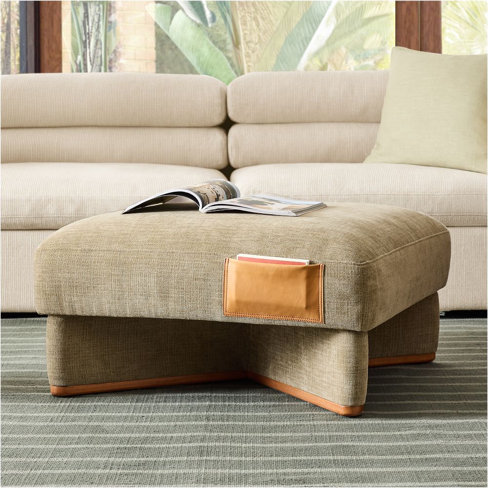 Emma Chamberlain Upholstered Pocket Ottoman by West Elm