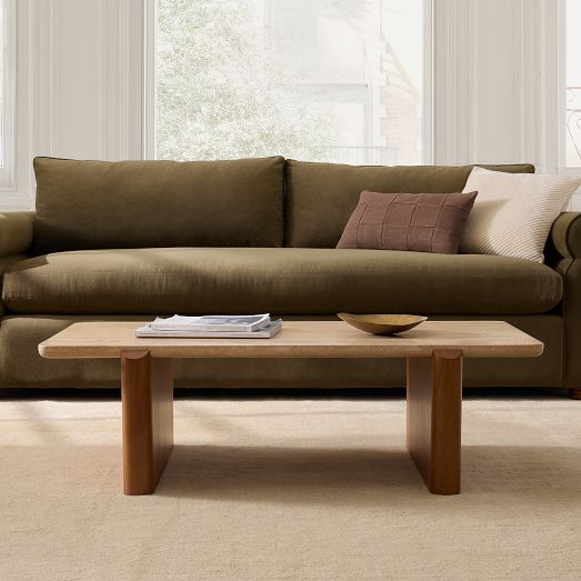 Travertine Solid Wood Coffee Table (48") by West Elm