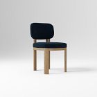 Open Box: Anton Dining Chair - Performance Distressed Velvet Midnight, Burnt Wax